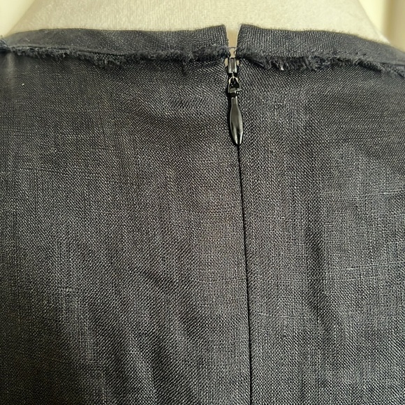 Talbots Black Sheath Linen Dress V-Neck Sleeveless - Picture 7 of 10